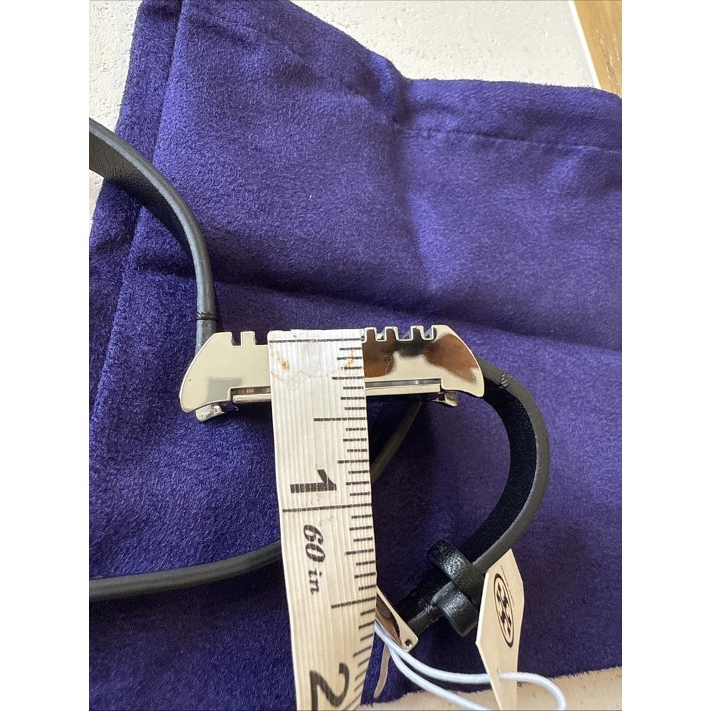 NWT Tory Burch X Fitbit Flex Black & Silver Double-Wrap BRACELET  W/  Dust Bag - Picture 11 of 12